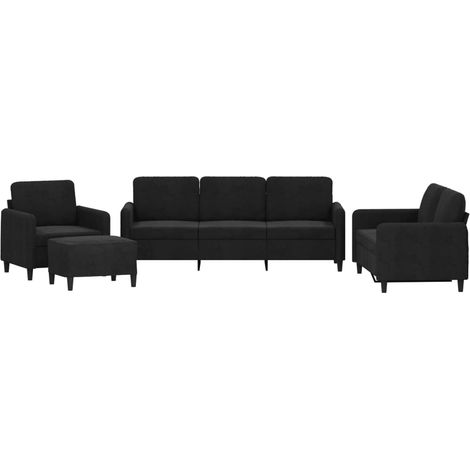 Maison Exclusive - Set di Divani 4 pz Nero in Velluto