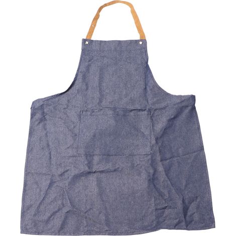 Tablier de Chef en Toile Denim Bleu, Ajustable pour Cuisine, Pâtisserie et Peinture (1/5)