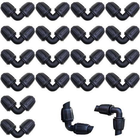 Tuyau d'irrigation goutte, 18 pièces accessoires d'irrigation goutte 1/2pouces, connecteurs tuyau d'irrigation en plastique en forme V, système d'arrosage goutte pour jardin, pelouse, patio (1/4)