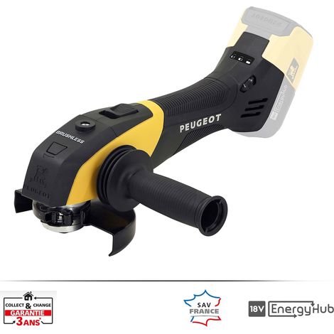Peugeot – Meuleuse d'angle 900W – Vitesse 12000 tr/min – Diamètre disque 125 mm – Pour métal, béton et pierre – Moteur ergonomique (1/10)