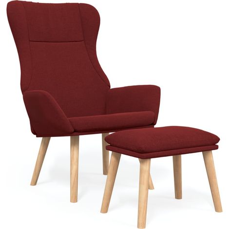 Maison Exclusive - Relaxsessel mit Hocker Weinrot Stoff (1/5)