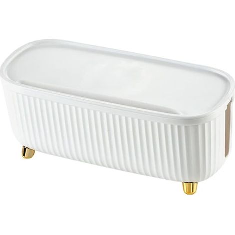 Kabelmanagement-Box, Organizer für Kabel und Stecker, Aufbewahrungsbox mit Deckel für Ladegeräte und Steckdosenleisten