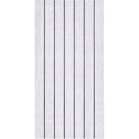 Pannello decorativo autoadesivo in PVC liscio, lamelle grigio chiaro, 280x60 cm (1/3)