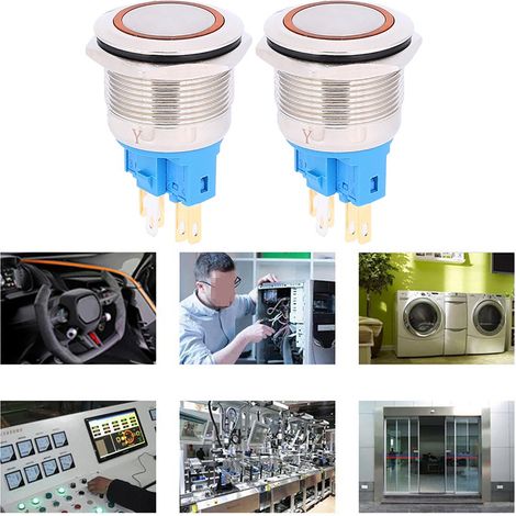 2-teiliger Reset-Druckknopf, 22 mm, 6-polig, DC 3–6 V, IP65, Orange (1/5)
