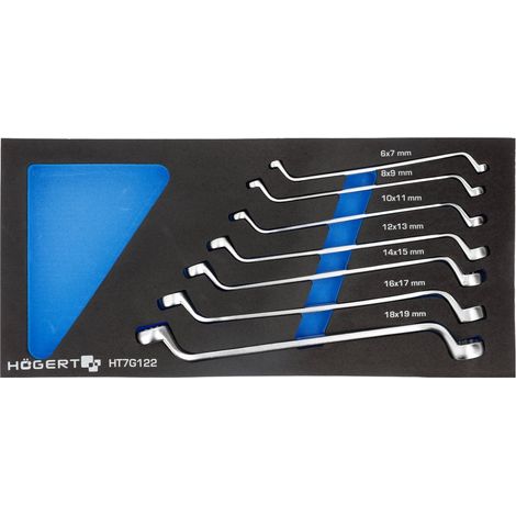 Ensemble de clés à anneau Hogert HT7G122 6 0-19 mm 7 unités