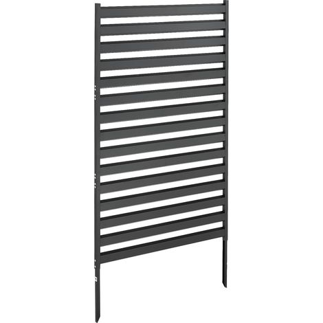 Mophorn Metal Privacy Screen, 38" W x 60" H Freestanding Modern Fence, Garden Divider Panel with Adjustable Height and Extended Ground Stakes, Freestanding Outdoor Partition for Garden or Indoor Use (1/2)
