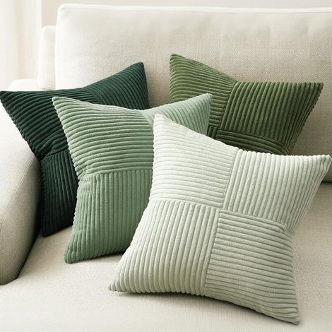Kissenbezug 45x45 cm hellgrüner Farbverlauf Windmühlenmotiv Sofa Wohnzimmer und Kinderzimmer-Set 4-teilig skandinavische Ästhetik aus Cord (1/5)