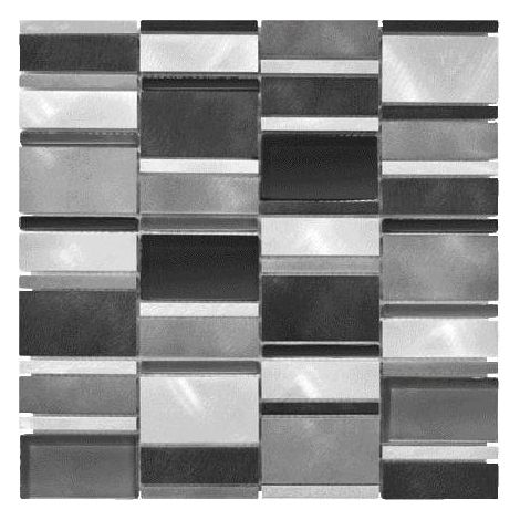 MOSAIQUE VERRALU BARRETTE NOIRE 1 PLAQUE 30 x 30 CM CASA LINEA (1/2)