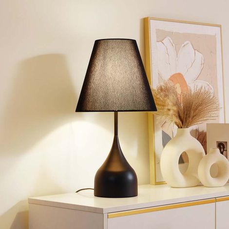 [NEUWERTIG] B-Ware Lucande Tischleuchte Luoti LED Lampe Tischlampe schwarz 57cm hoch Ø 30cm Lampe (1/2)
