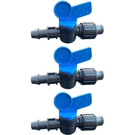 Lot de 3 connecteurs de tuyau de 16 mm pour robinet à boisseau sphérique, écrou de verrouillage en polyéthylène, tuyau d'irrigation goutte à goutte, adaptateur d'arrosage de jardin (1/5)