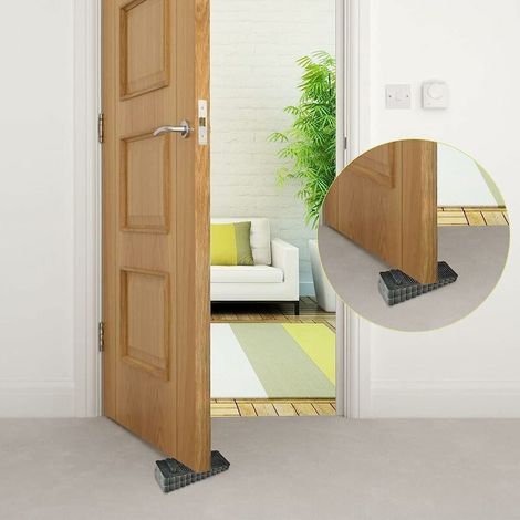 GP Butée de porte en caoutchouc, 4 pièces cale de porte en caoutchouc cale de porte antidérapante réglable en hauteur cale de butée de fenêtre pour porte salle de bain balcon fenêtre de chambre d'enfa (1/4)