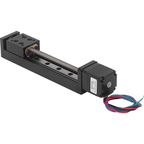 Moteur pas à pas miniature de précision à course de 100 mm, vis-mère de type T pour table coulissante à rail de guidage miniature de précision, pièces détachées pour routeur CNC DIY XYZ linéaire (1/5)