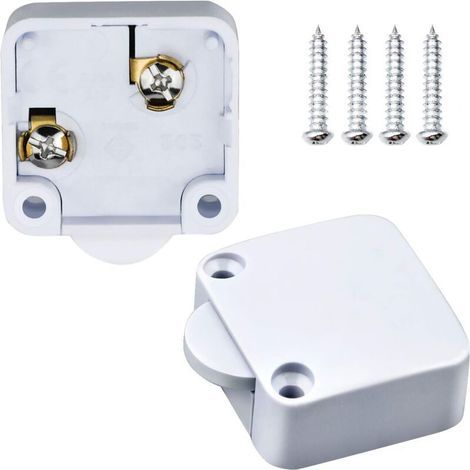 2 Pièce Commutateur D'armoire de Porte Interrupteur D'éclairage Automatique pour Placards, Blanc (1/4)