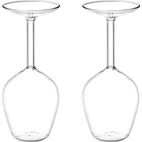 Umgedrehtes Weinglas – 414 ml – Verlängerter Stiel – Borosilikatglas – Für Rotwein und Cocktails – 2er-Set (1/5)