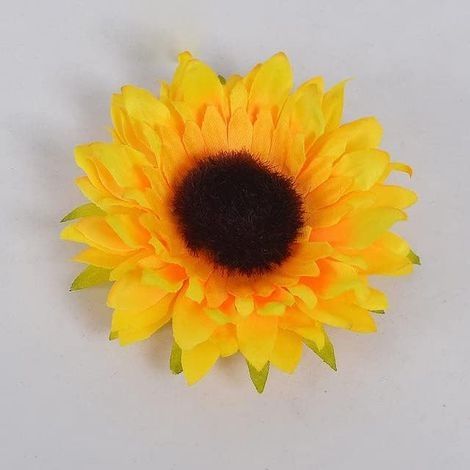 10pcs Tête De Fleur Artificielle De Tournesol De Soie pour La Décoration De Mariage Accessoires De Scrapbooking À La Main Faux Fleurs-9cm Jaune (1/4)