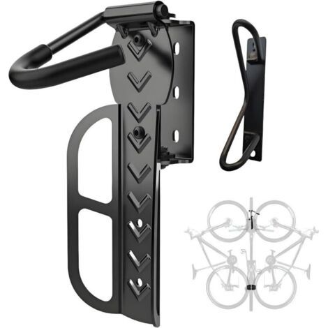 Support mural réglable pour vélos, étagère de rangement verticale pivotante, convient à une utilisation intérieure et au garage, construction en acier au carbone (1/4)