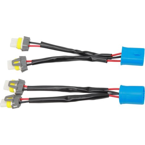 Faisceau de câblage répartiteur de phares (2 pièces) : connecteur mâle 9007 vers femelle 9005/9006 pour camionnette/pick-up, avec prise LED. (1/4)