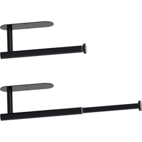 Porte Sopalin, Support essuie Tout rétractable, Porte Rouleau Essuie Tout Adhésif, Porte essuie Tout Mural Acier Inoxydable, pour Cuisine, Bain, Garage (Noir) (1/4)