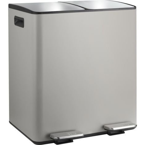 ALIYA Contenedor Selectivo 40L (2x20L) Acero Topo Mate Spirella