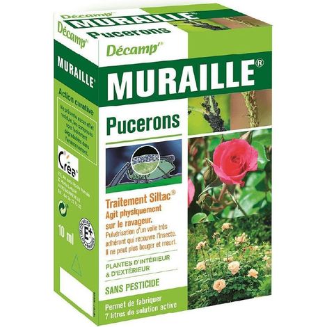 Traitement muraille anti-pucerons Siltac – Insecticide biologique sans pesticide – Pour plantes d'intérieur et d'extérieur – 10 ml pour 7 litres – Décamp'