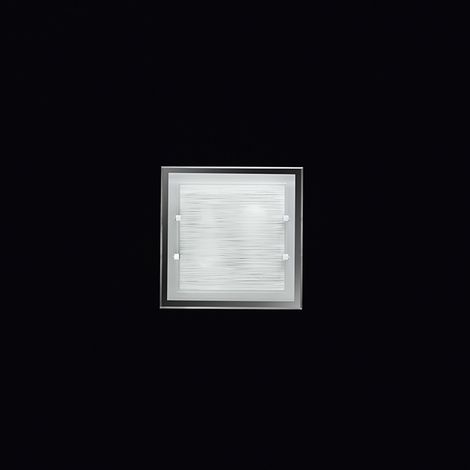 Applique Quadrata Contemporanea Frame Vetro Bianco Satinato 2 Luci E27