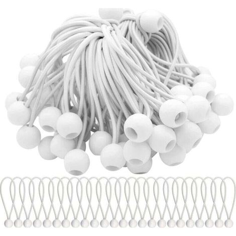 Lot de 50 tendeurs élastiques 150mm – Caoutchouc et plastique – Résistance aux intempéries – Pour tentes, bannières et bâches (1/4)