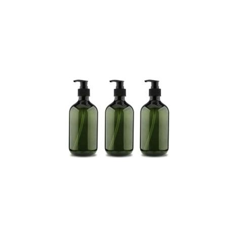 3 piezas Botellas con bomba de 500 ml, botella de champú, botella dispensadora de líquido recargable, botella con bomba recargable vacía, botellas con bomba recargables vacías para jabón - Crezuo (1/4)