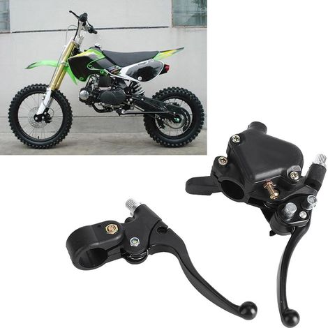 Paire de leviers d'accélérateur et de frein de 22 mm (gauche et droite) compatibles avec mini-motos, quads, pit bikes et VTT. (1/5)