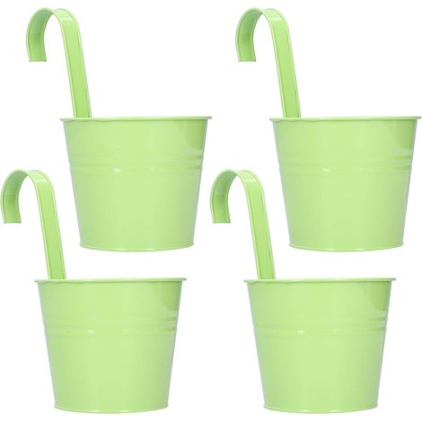 ZOLGINAH 4 Set Fleur Plante succulente Pot Mural Fer planteur Jardin Balcon Accessoire d¨tachable Crochets Conception(Vert Clair) (1/5)