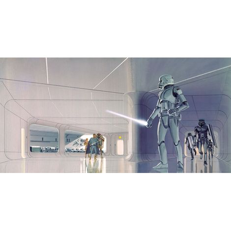 Papier peint panoramique moderne Star Wars Classique RMQ Couloir Stormtroopers (1/4)