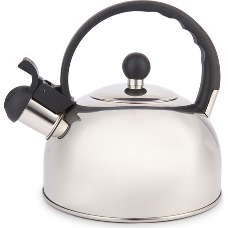 La Cafetière Hervidor Silbante de Acero Inoxidable 1,3 Litros, Placa de Cocina, Inducción y Gas, Plata