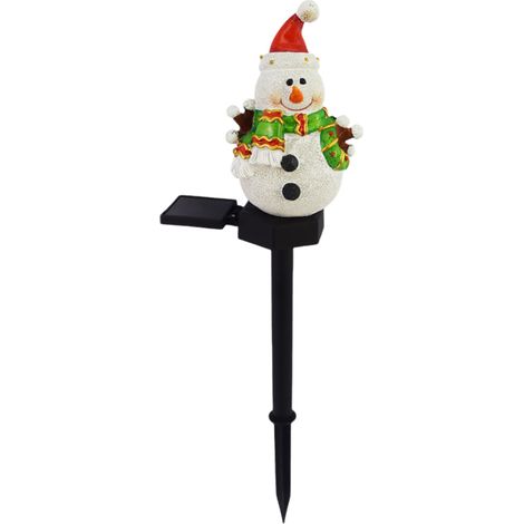 Luminaire Solaire Bonhomme De Neige - Étanche - Pour Jardin Allée Parc Décoration Extérieure Noël - Lot De 2 (1/5)