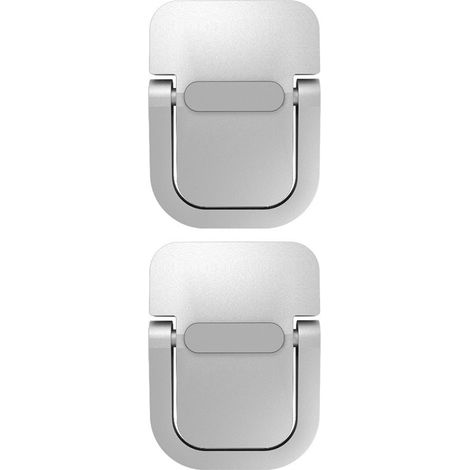 Deux supports/rehausseurs pour ordinateur portable, en alliage d'aluminium, pour une dissipation thermique optimale, stables, portables et compacts, de couleur argentée. (1/5)