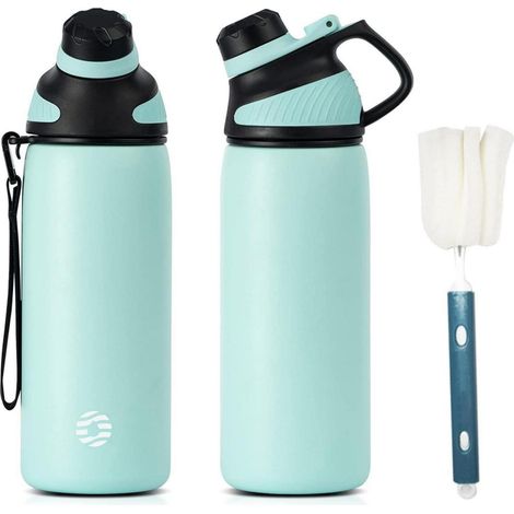 Trinkflasche Edelstahl Magnetdeckel BPAfrei Auslaufsicher Grün 600 ml (1/5)