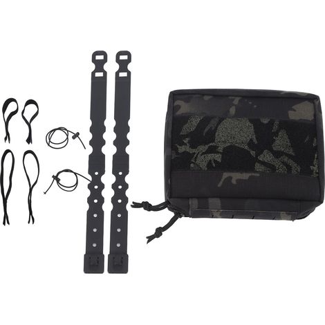 Lot de 2 sacs médicaux Molle camouflage noir CP, système multi-montage, rangement pour survie en pleine nature, équipement d'urgence. (1/5)