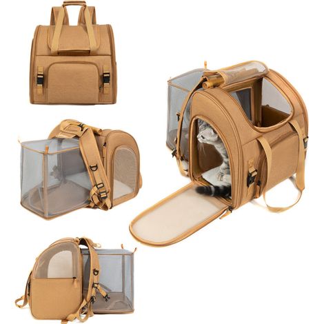 Sac à dos portable pour chat, extensible et pliable, de grande capacité, fabriqué en tissu Oxford 600D, en maille déperlante et respirante