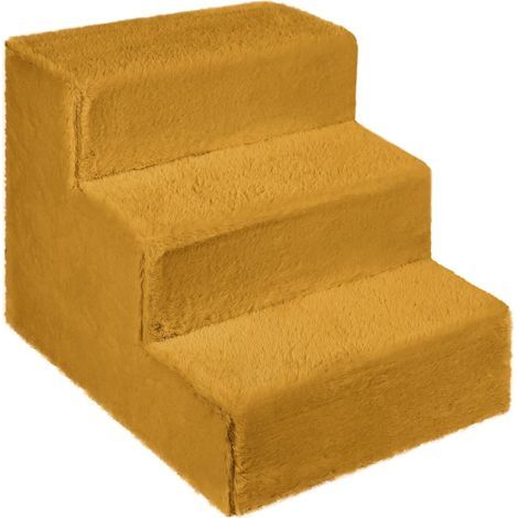 Hundetreppe, 3 Stufen, Holz, stabile Konstruktion, weiche Stufen, leicht, mobil, für Sofa und Bett (1/5)