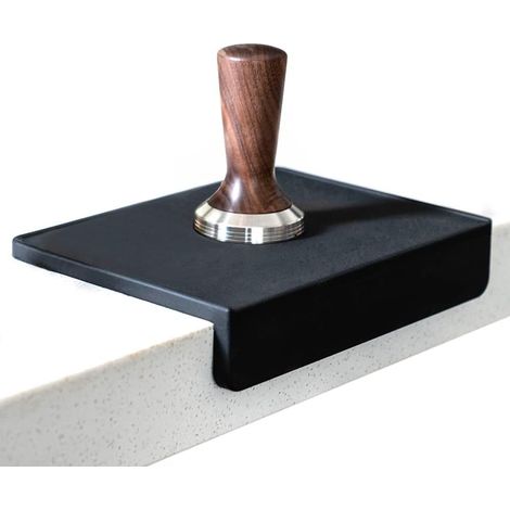 Tapis de tampage pour expresso, tapis de tamper à café, tapis noir en silicone de qualité alimentaire, 20,3 x 15,2 cm, tapis de tamping pour machine à expresso Barista, imperméable et (1/5)