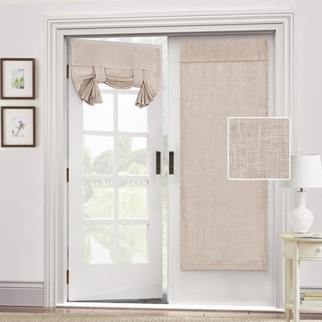 2-teiliger Raffrollo für Fenster, Leinenstruktur, Sonnenschutz, Sichtschutz, Thermovorhang, Verdunkelungsvorhang für Fenster, Küche, Terrasse, Türen, 66 x 173 cm