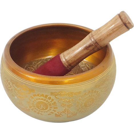 Goldene tibetische Schale – Musikinstrument aus Metall