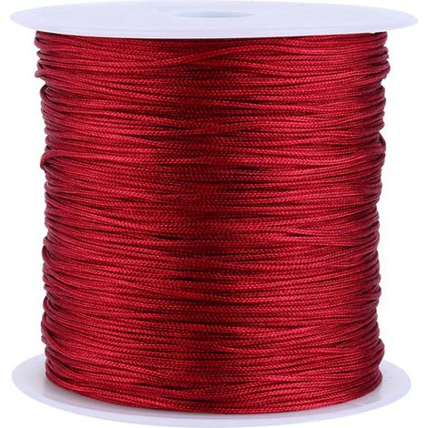 100m x 0,8mm Fil Nylon Nœud Chinois Cordon Queue de Rat Macramé Fil de Bourgogne (1/5)