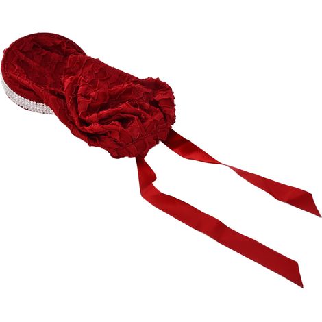 Bandeau Décolleté Femme à Perles et Franges, Confortable et Respirant pour Sortie ou Soirée - Rouge Vin (1/5)