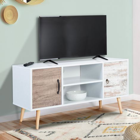 Mueble de TV escandinavo de 2 puertas BAHIA 113 cm (1/5)
