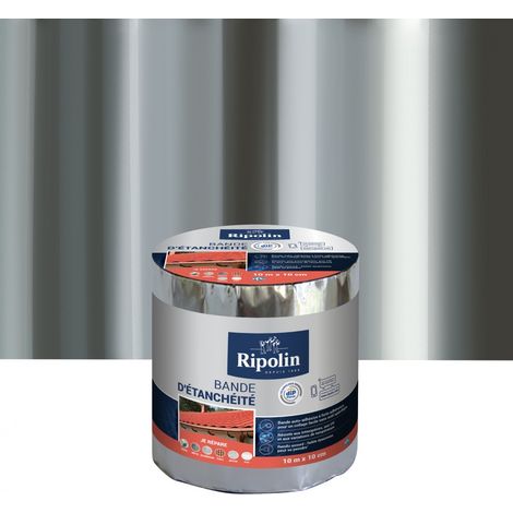 Bande d'Etanchéité Auto-Adhésive - 10m x 10cm - Teinte Aluminium - Ripolin (1/5)