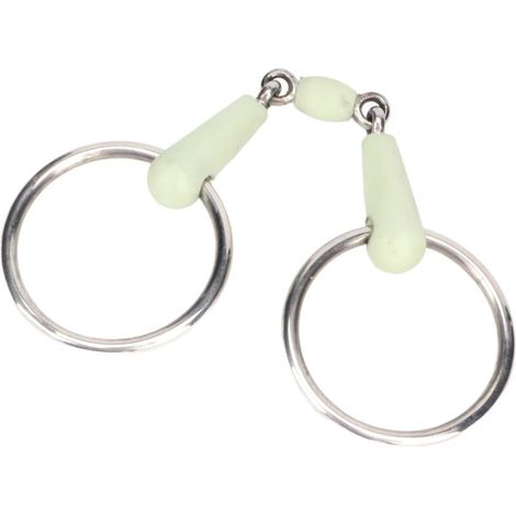 Morso per cavallo, anello in acciaio inox, gomma media, antiruggine, vestibilità ampia -Crezuo
