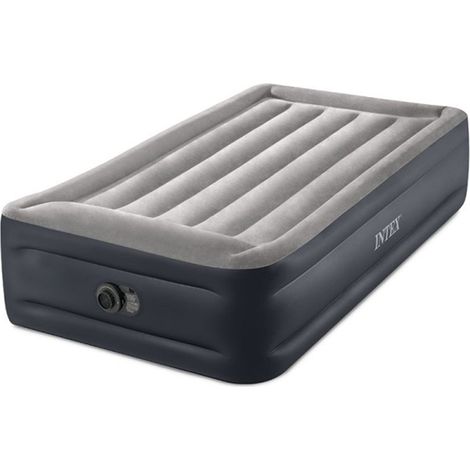 Intex – Matelas gonflable 1 place 191 x 99 x 42 cm – Gonfleur électrique intégré – Technologie Fiber Tech pour confort optimal