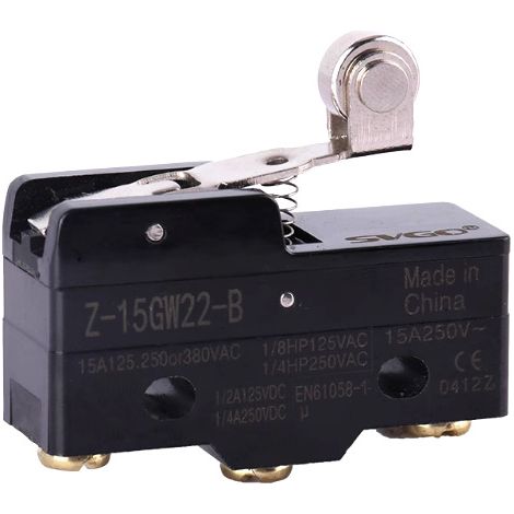 Micro-interrupteur Automation Z-15GW22-B, type à levier à galet, 15 A 250 V