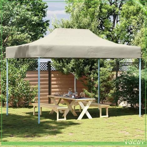 Tente de réception pliante - FAFEICY - 3x4 m - Acier thermolaqué antirouille - Toit Oxford 600D PVC - Crème (1/5)
