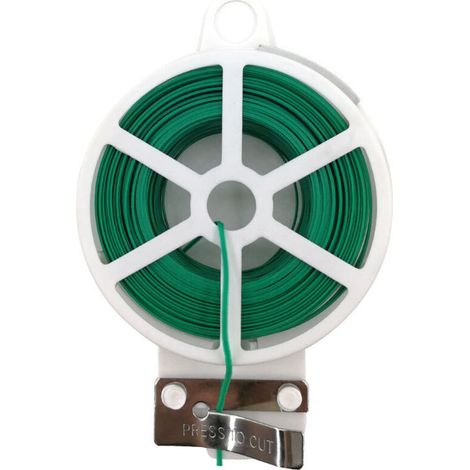 Fil de ligature vert plastifié de 50 mètres, bande de fixation et de ligature pour le jardinage, accessoires pour outils de jardinage, fil de ligature pour plantes (1/4)