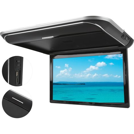 15,6-Zoll-Dachbildschirm im Bus, 1080P-MP5-Player mit USB-HD-Eingang, Ambientebeleuchtung, Vollformatmonitor (1/5)